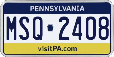 PA license plate MSQ2408