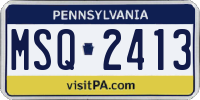 PA license plate MSQ2413