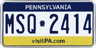 PA license plate MSQ2414