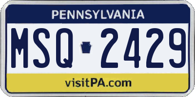 PA license plate MSQ2429