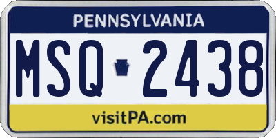 PA license plate MSQ2438