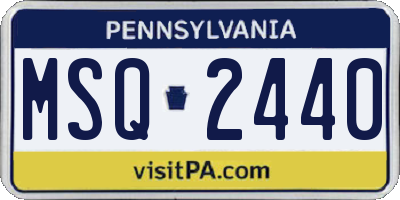 PA license plate MSQ2440