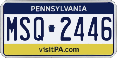 PA license plate MSQ2446