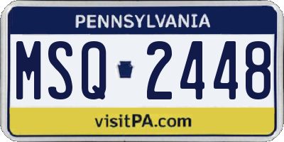 PA license plate MSQ2448