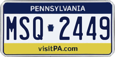 PA license plate MSQ2449