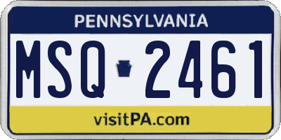 PA license plate MSQ2461