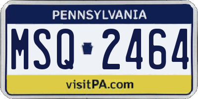 PA license plate MSQ2464
