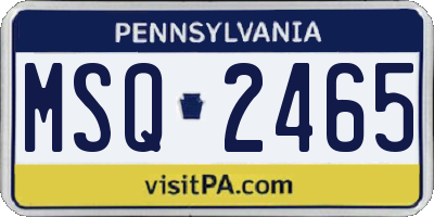 PA license plate MSQ2465