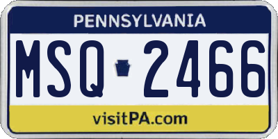 PA license plate MSQ2466