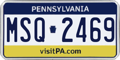 PA license plate MSQ2469