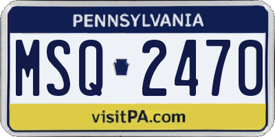 PA license plate MSQ2470