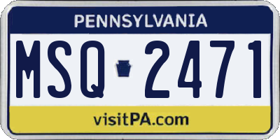PA license plate MSQ2471