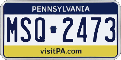 PA license plate MSQ2473