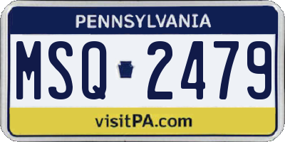 PA license plate MSQ2479