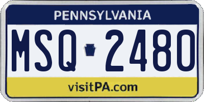 PA license plate MSQ2480