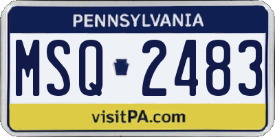 PA license plate MSQ2483