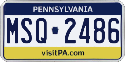 PA license plate MSQ2486