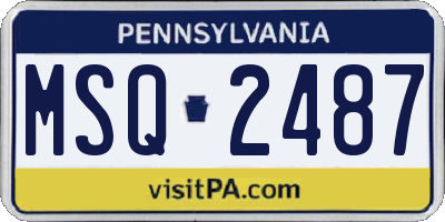PA license plate MSQ2487