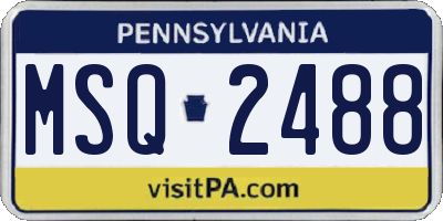 PA license plate MSQ2488