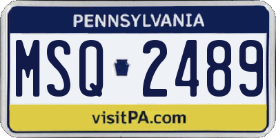 PA license plate MSQ2489