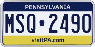 PA license plate MSQ2490