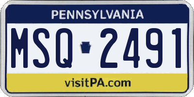 PA license plate MSQ2491
