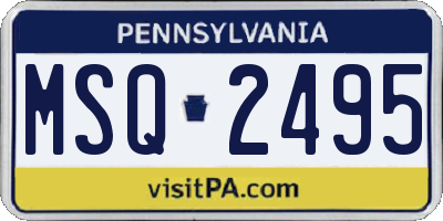 PA license plate MSQ2495
