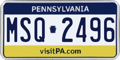 PA license plate MSQ2496