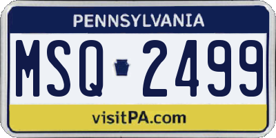 PA license plate MSQ2499