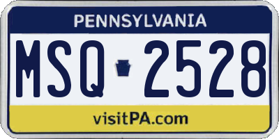 PA license plate MSQ2528