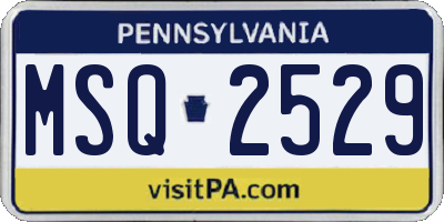 PA license plate MSQ2529