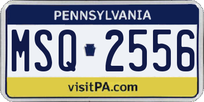 PA license plate MSQ2556