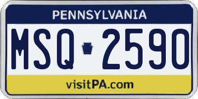 PA license plate MSQ2590