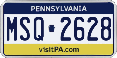 PA license plate MSQ2628