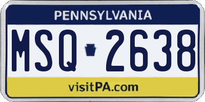 PA license plate MSQ2638