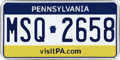 PA license plate MSQ2658
