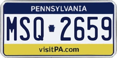 PA license plate MSQ2659
