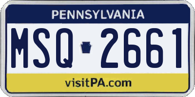 PA license plate MSQ2661