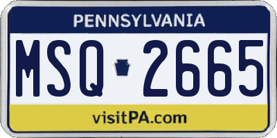 PA license plate MSQ2665