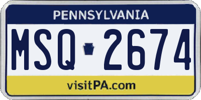PA license plate MSQ2674