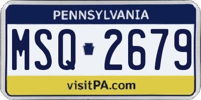 PA license plate MSQ2679