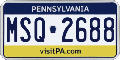 PA license plate MSQ2688