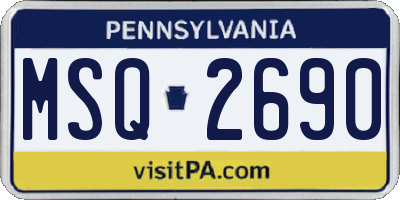 PA license plate MSQ2690