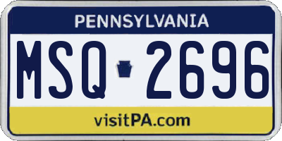 PA license plate MSQ2696