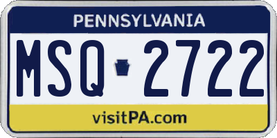 PA license plate MSQ2722