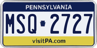 PA license plate MSQ2727