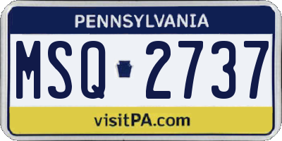 PA license plate MSQ2737