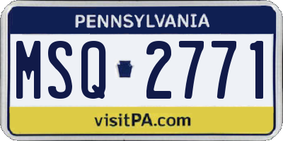 PA license plate MSQ2771