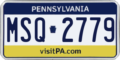 PA license plate MSQ2779