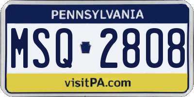PA license plate MSQ2808